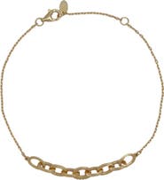 Argento Vivo Sterling Silver Interlocking Links Pavé Bracelet