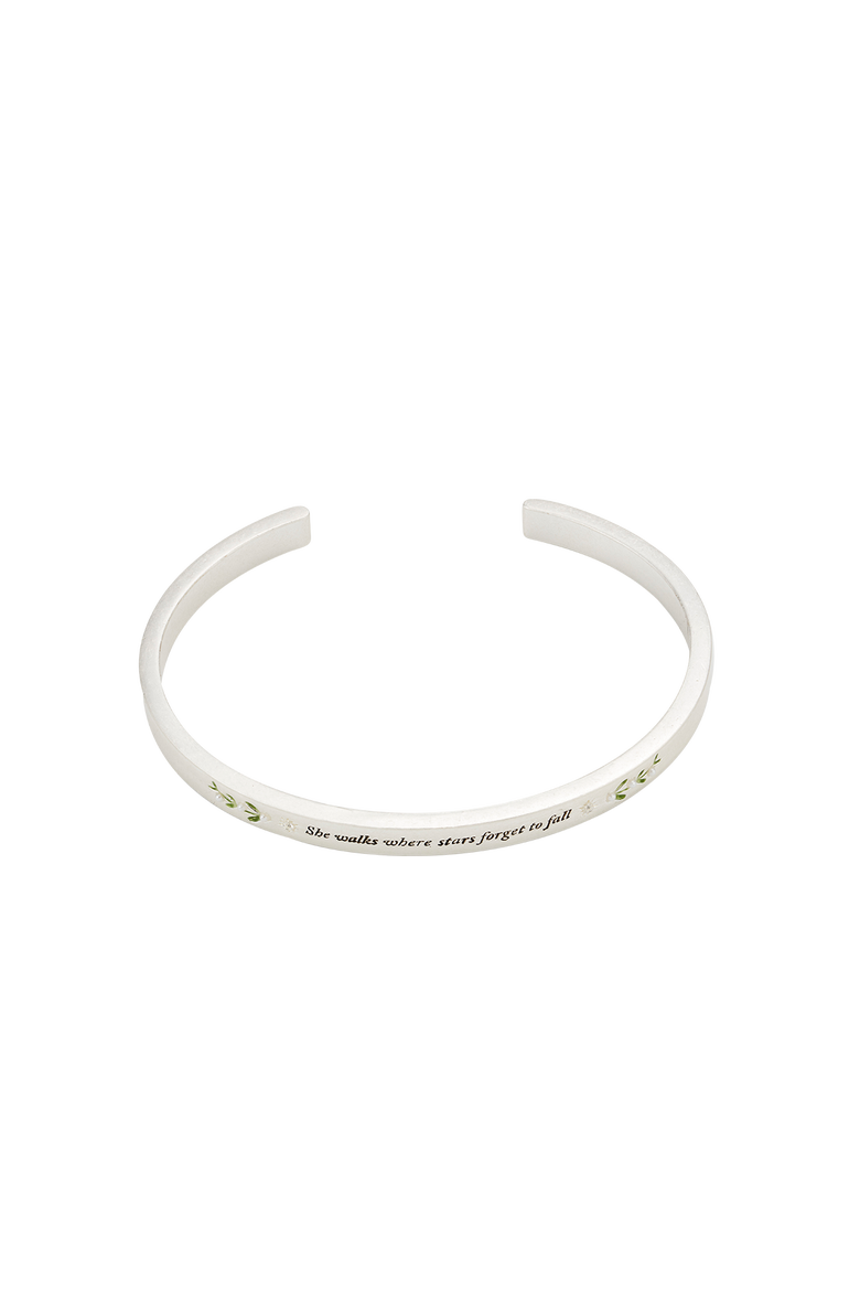 Niva Mistletoe Pearl Bangle, Alternate, color, Silver