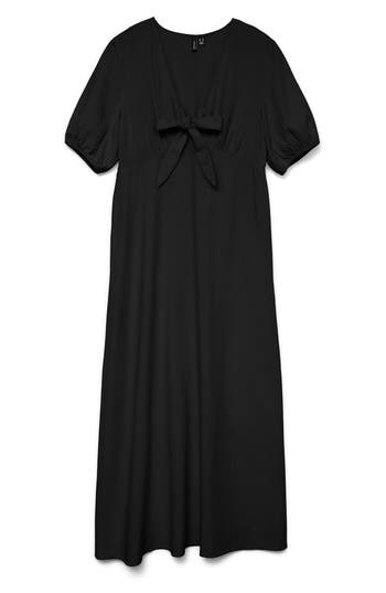 Vero Moda Nethe Tie Front Empire Waist Maxi Dress
