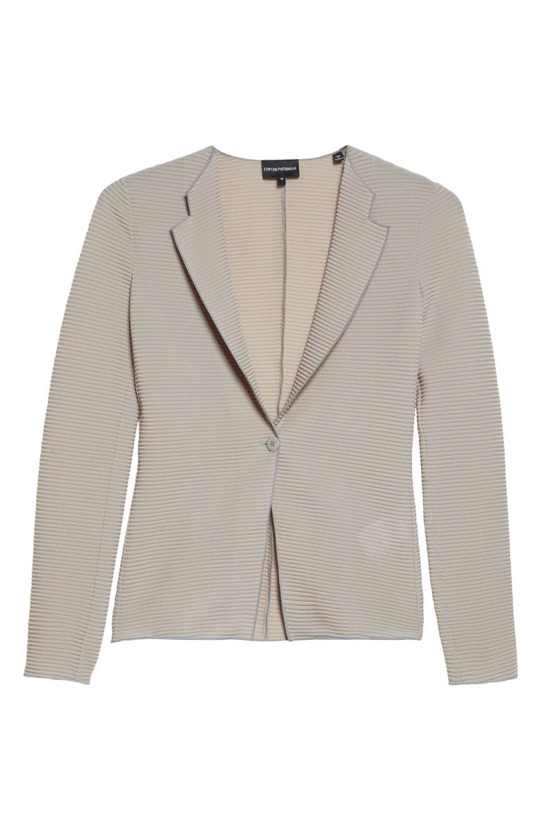 Emporio Armani One-Button Rib Jersey Jacket, Main, color,