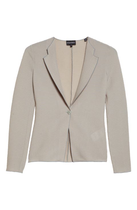 One-Button Rib Jersey Jacket