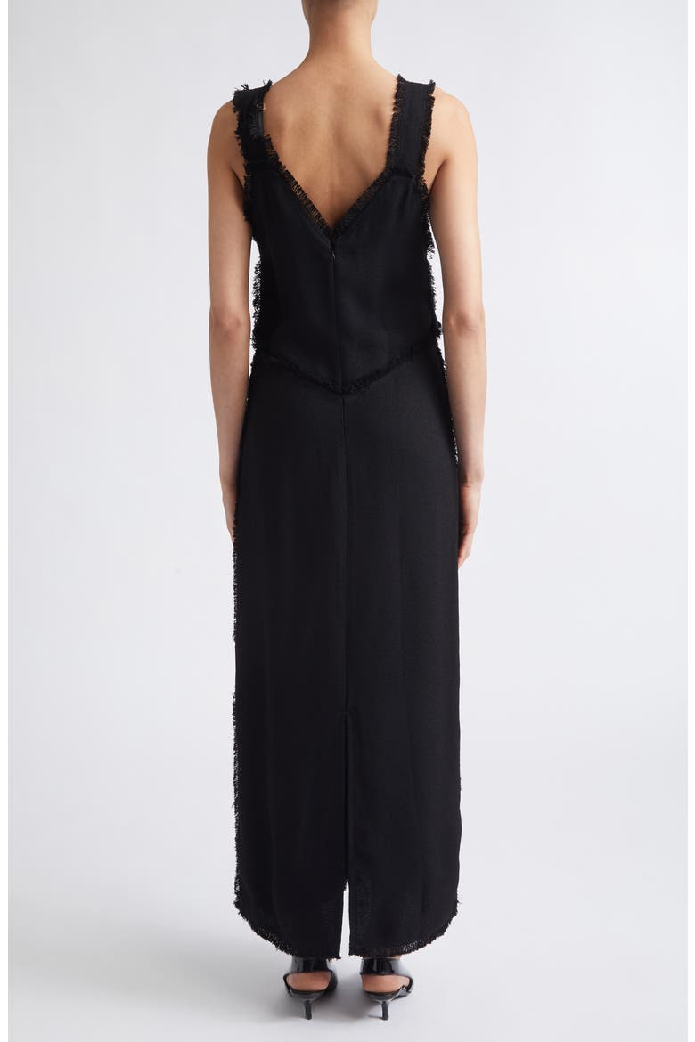 Fringe Maxi Slipdress, Alternate, color, BLACK