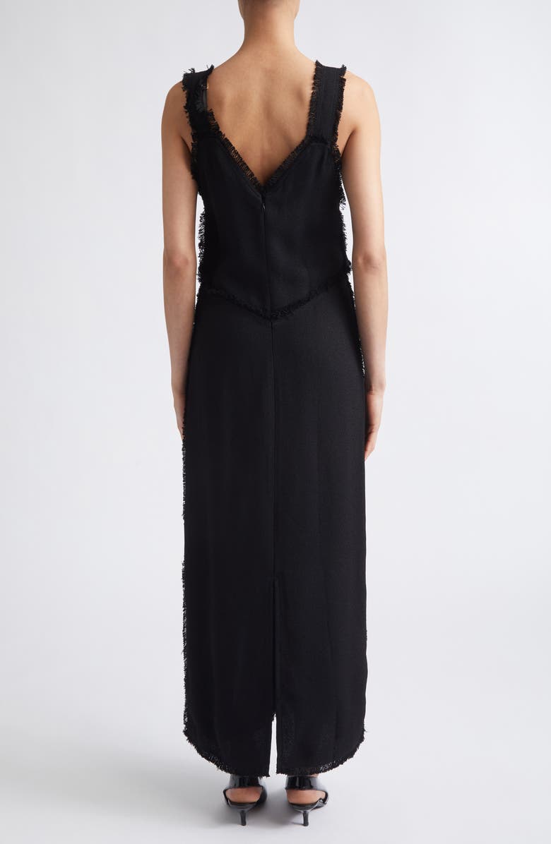 TOTEME Fringe Maxi Slipdress, Alternate, color, Black