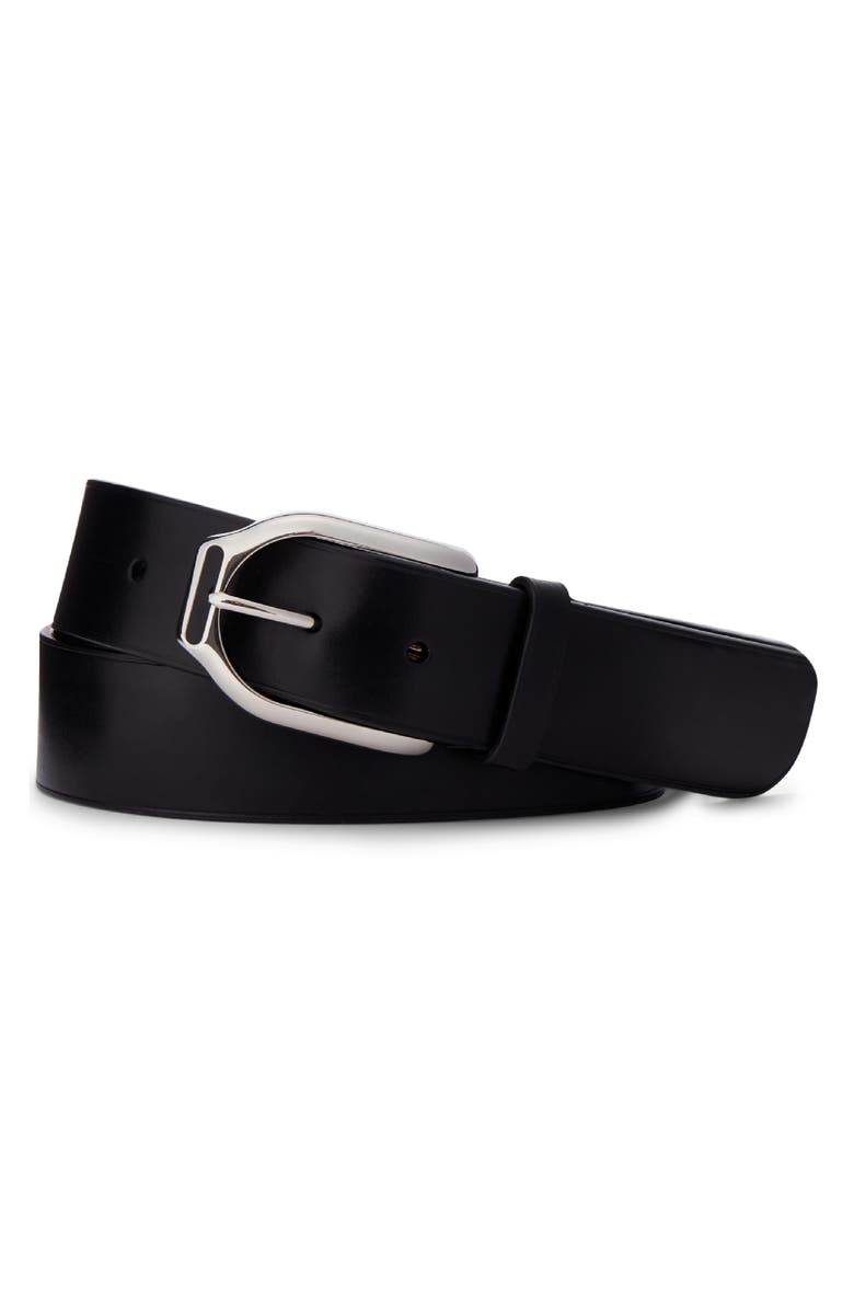 Ralph Lauren Purple Label Vachetta Leather Belt, Main, color, Black