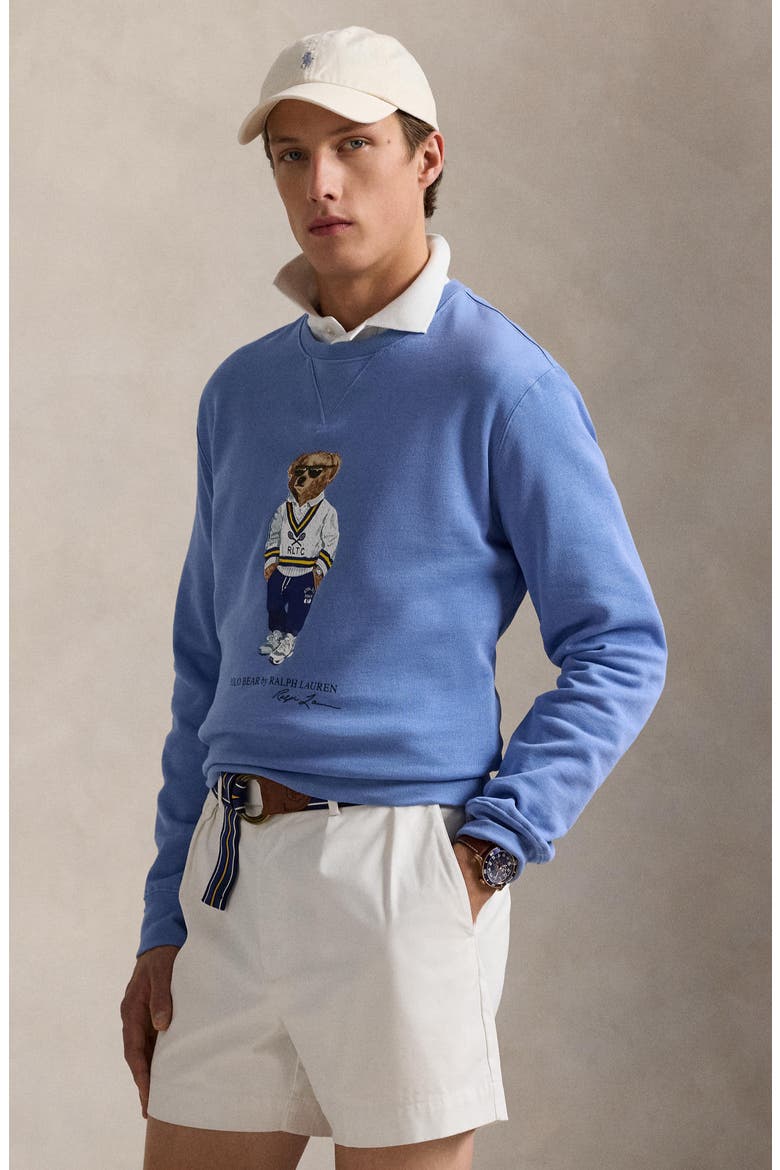 Polo Bear Graphic Sweatshirt, Alternate, color, CAMPUS BLUE HERITAGE BEAR