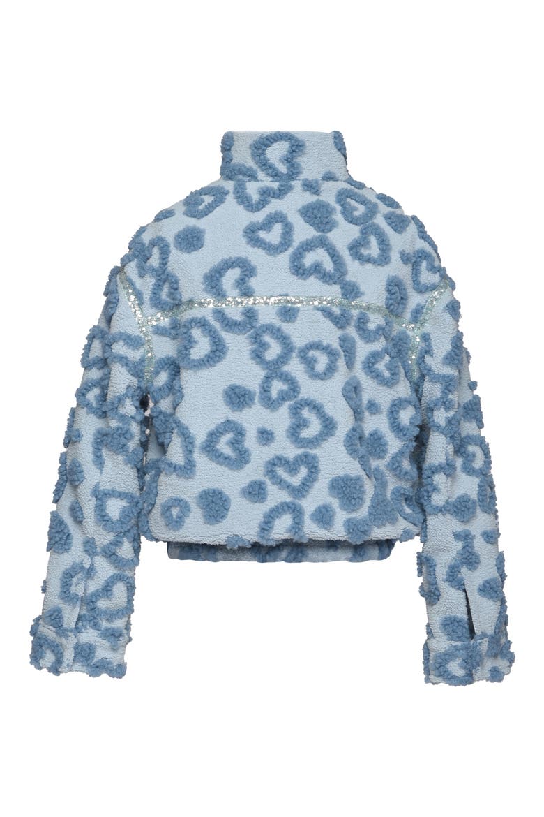 Kids' Heart Embossed High-Pile Fleece Jacket, Alternate, color, BLUE