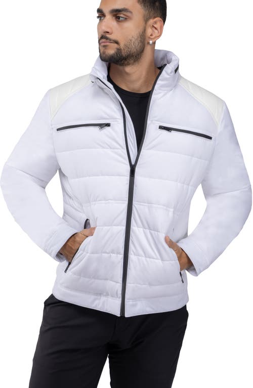 X-ray Xray Faux Leather Trim Puffer Jacket In White