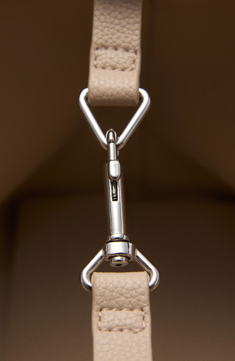 MANGO Pebble Faux Leather Shopper Bag, Alternate, color, Medium Brown