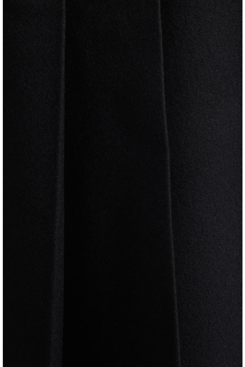 Pleated Overlay Wool Flannel Wide Leg Pants, Alternate, color, BLACK