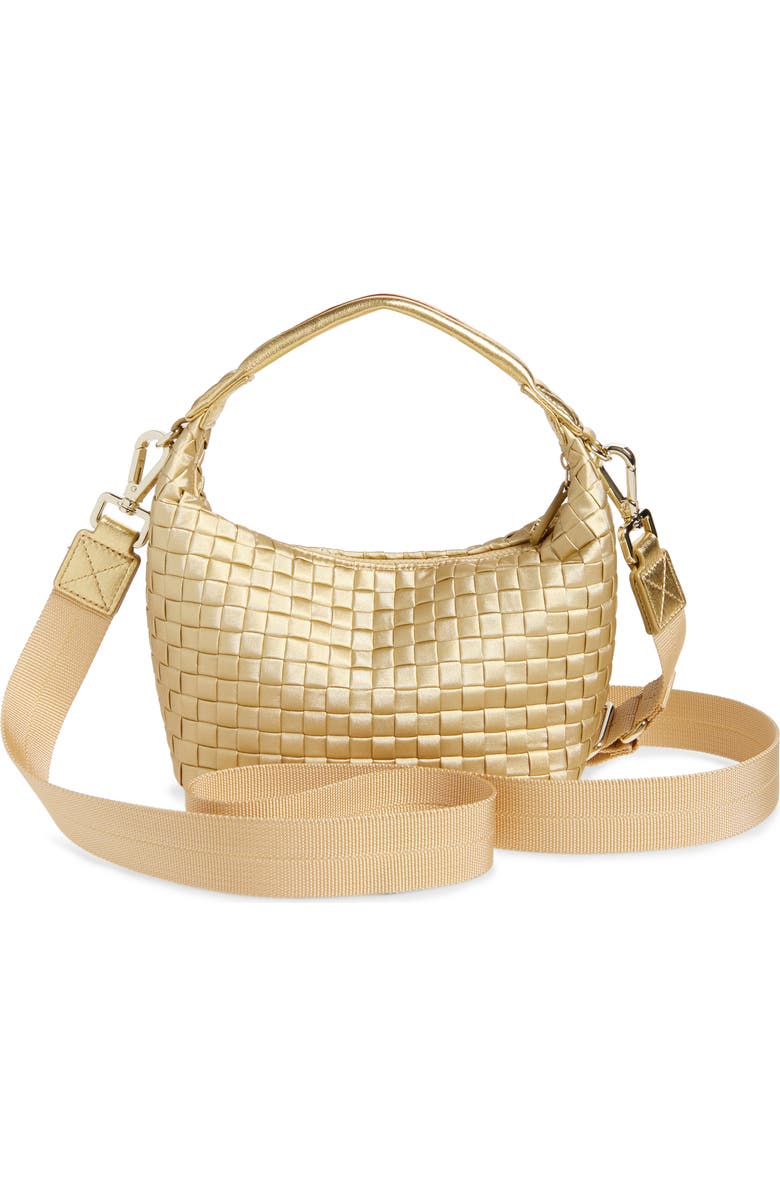 MZ Wallace Mini Metallic Woven Top Handle Hobo Bag, Alternate, color,
