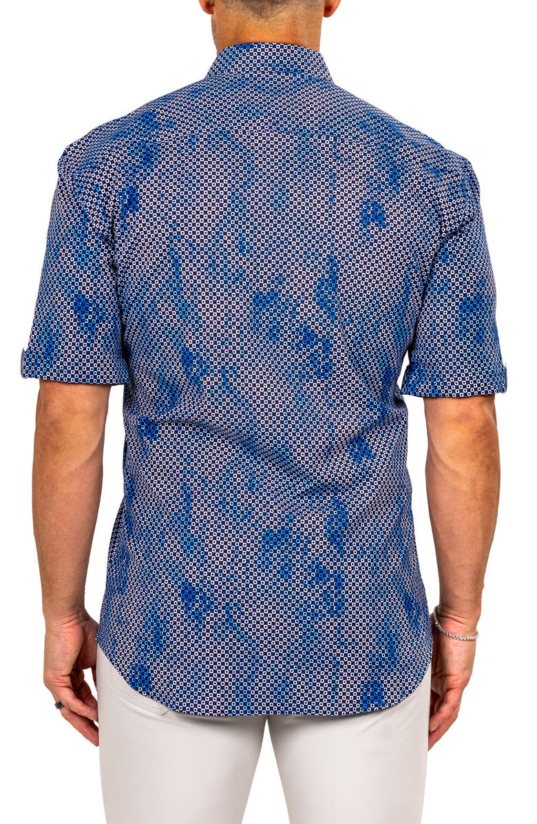 Maceoo Galileo Marthyr0233 Blue Short Sleeve Button-Up Shirt, Alternate, color, Blue