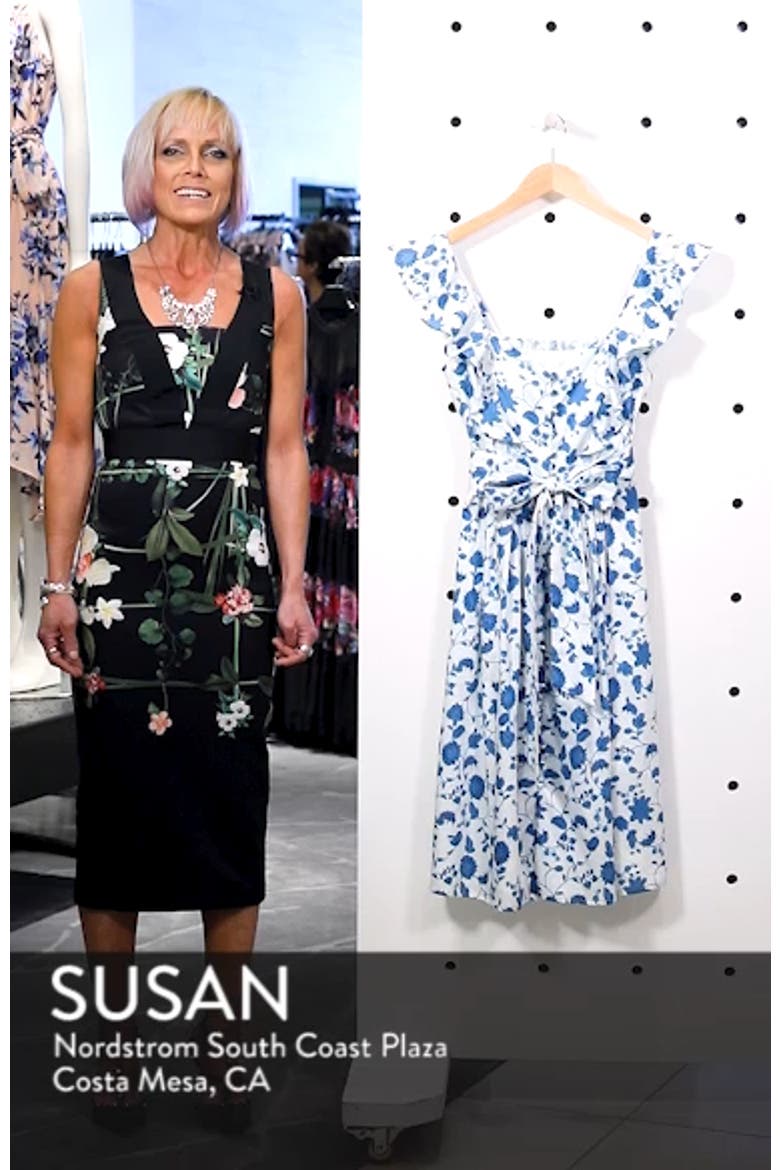 Olivia Floral Wallpaper Print Fit & Flare Dress video