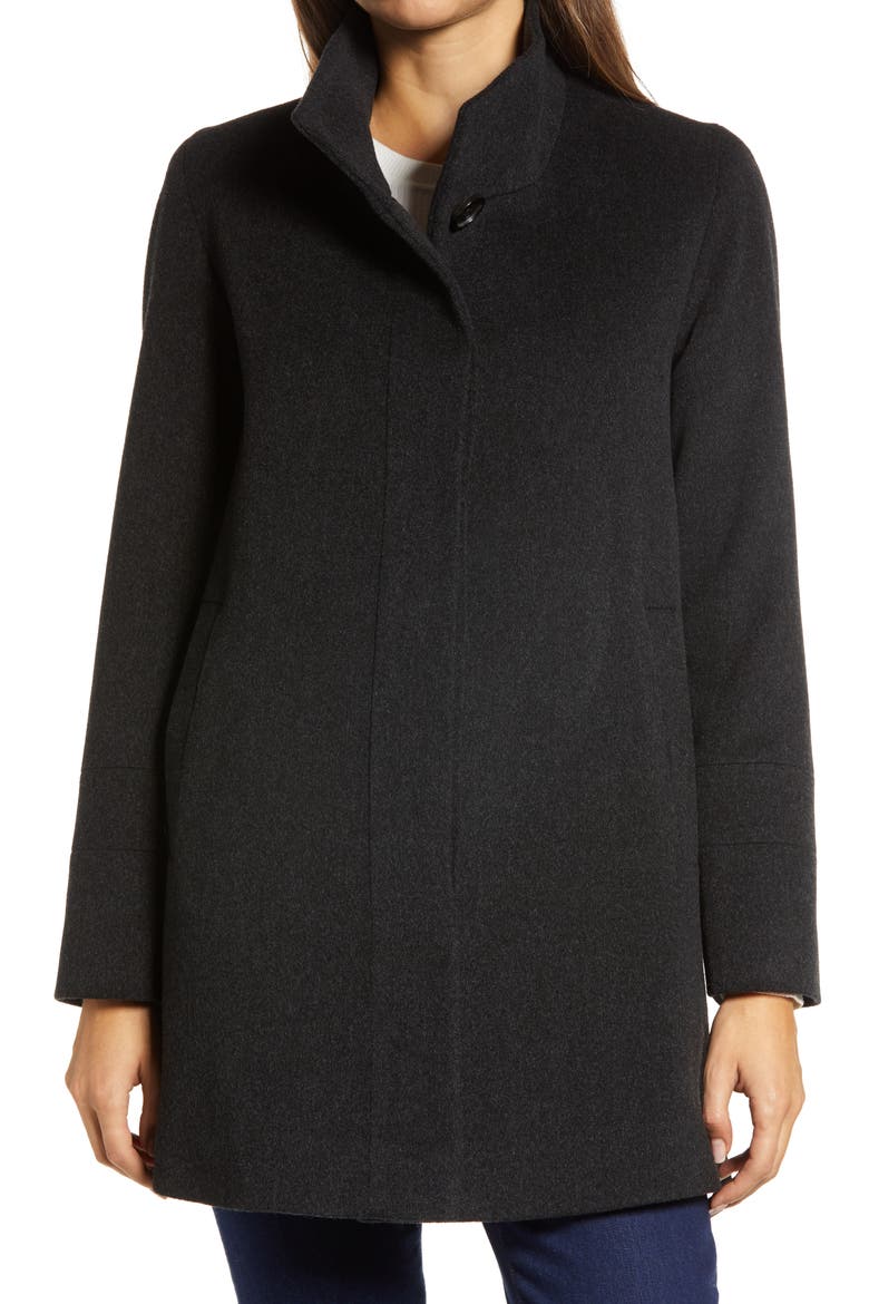 Stand Collar Wool Car Coat (Nordstrom Exclusive), Main, color, CHARCOAL