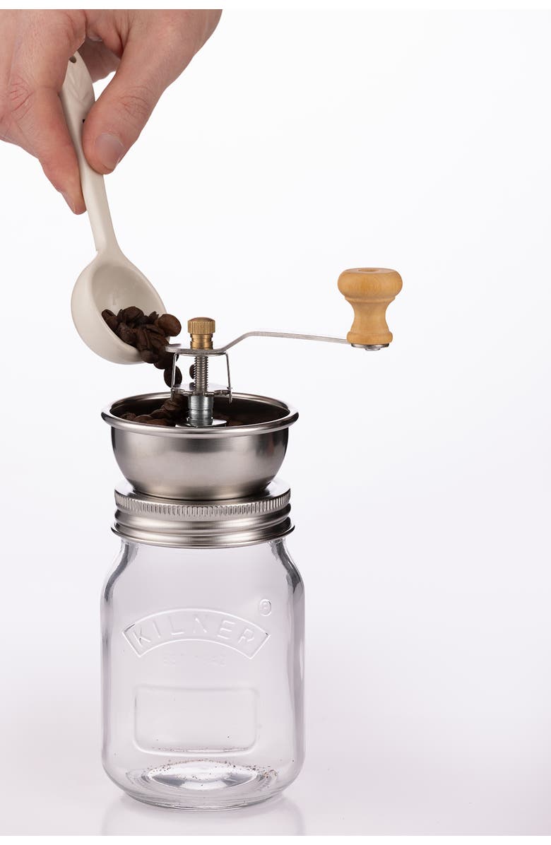 Kilner Coffee Grinder Set, Manual Grinder with Glass Storage Jar, Alternate, color, Clear
