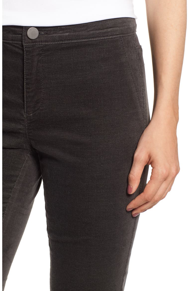 Stretch Velvet Skinny Pants, Alternate, color, GRAPHITE