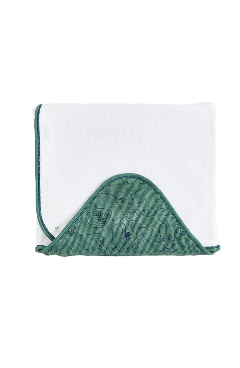 Babycottons Premium Cotton Camou Large Hooded Towel For Infant, Main, color, White