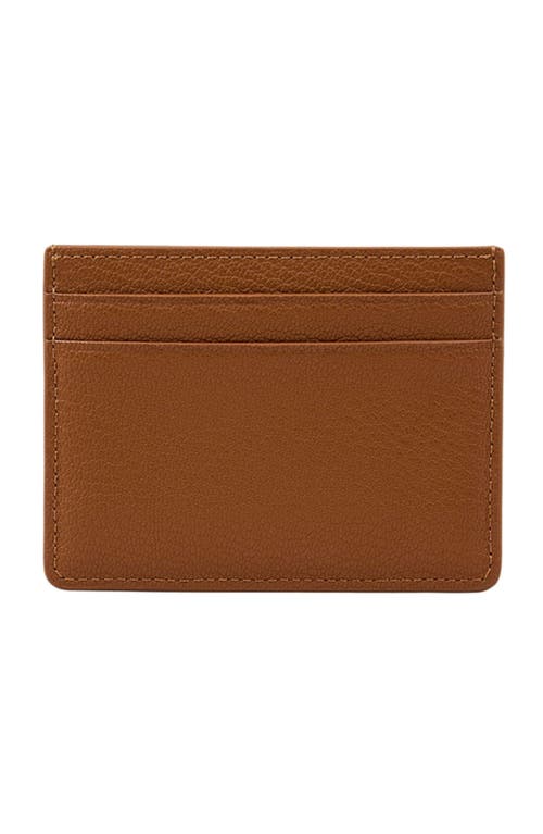 Sandro Mens Cognac Logo-embossed Leather Card Holder In Brown