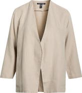 Eileen Fisher Open Front Organic Linen Jacket