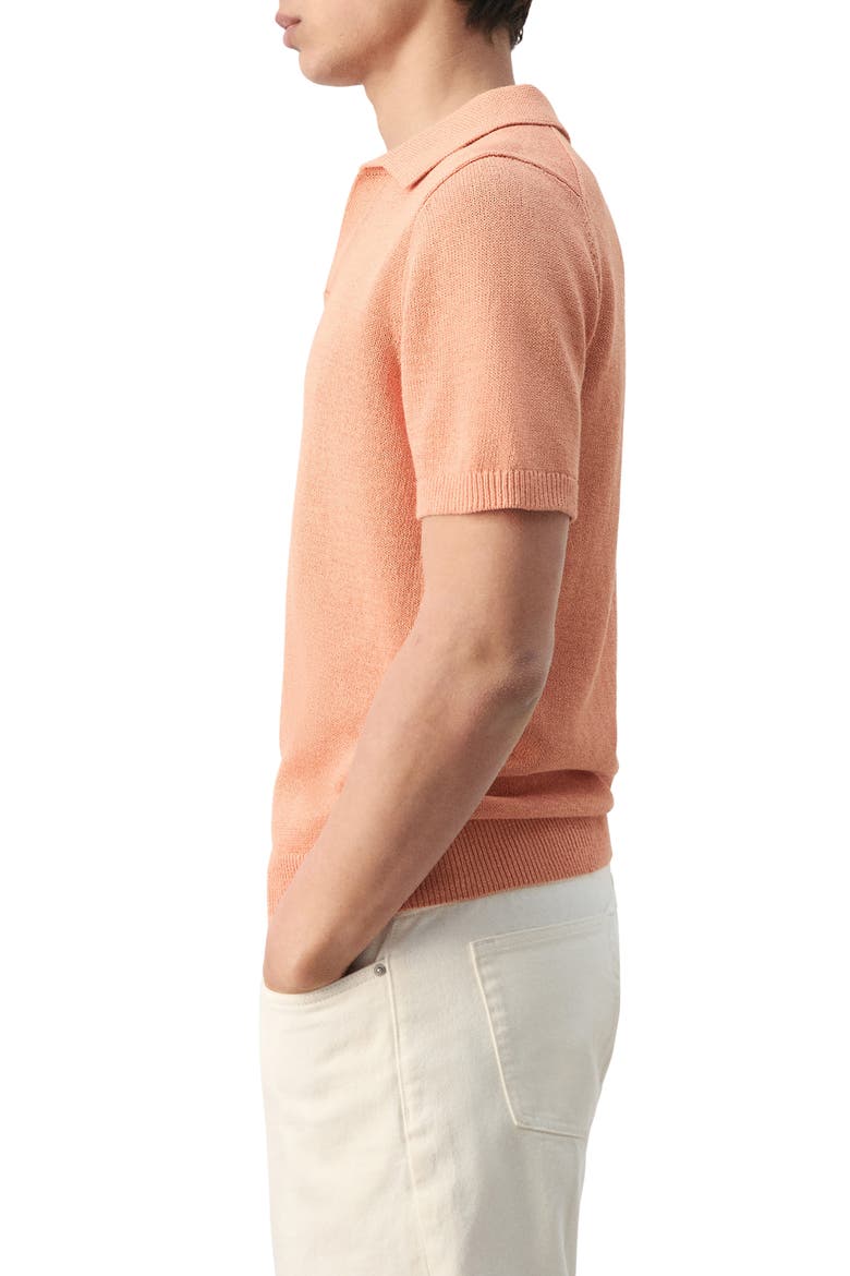 Microstructure Cotton Blend Polo, Alternate, color, DARK ORANGE