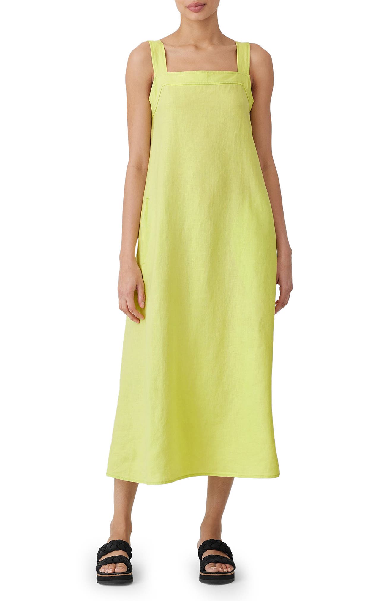 Eileen Fisher Square Neck Organic Linen Sundress (Women) | Nordstromrack