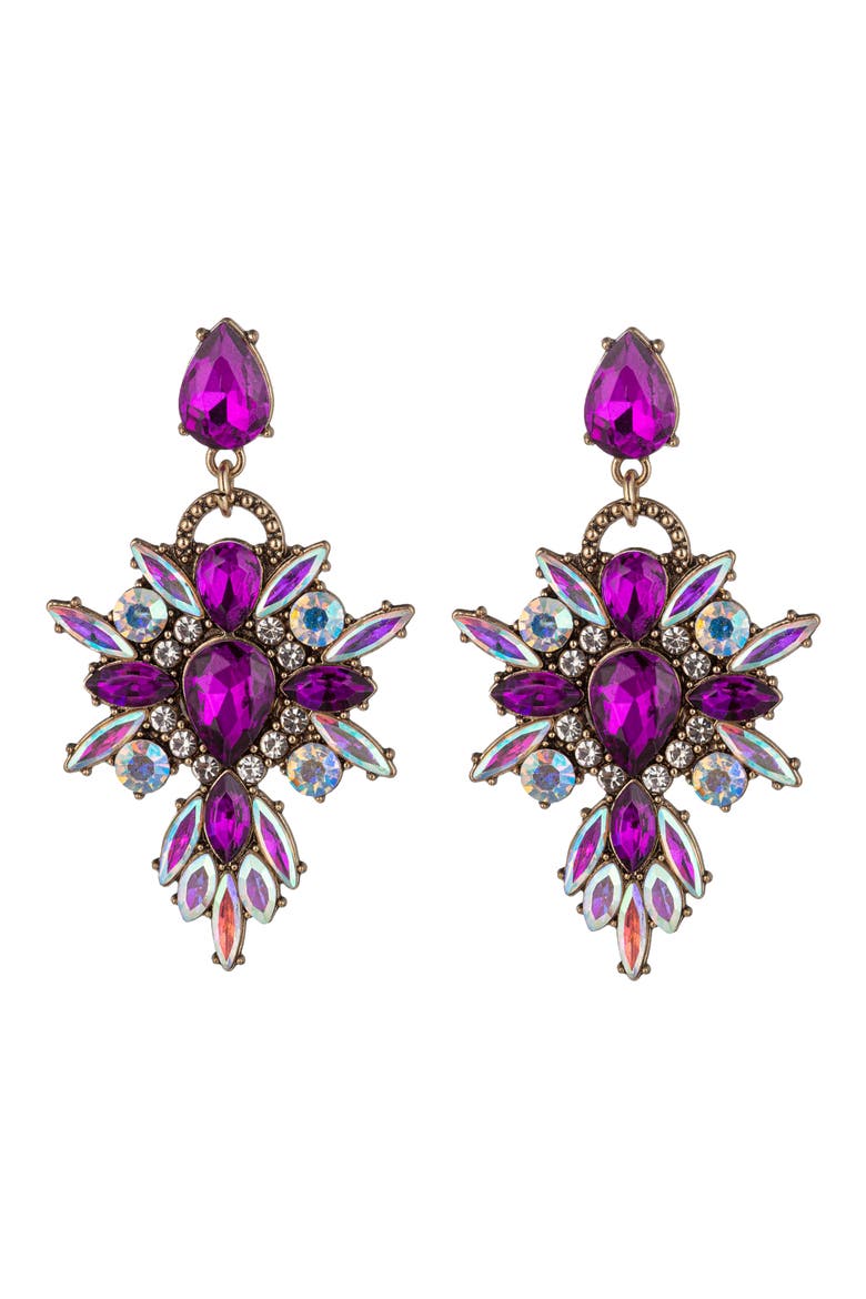The Luxe Collection Agathe Statement Earrings, Main, color, PURPLE