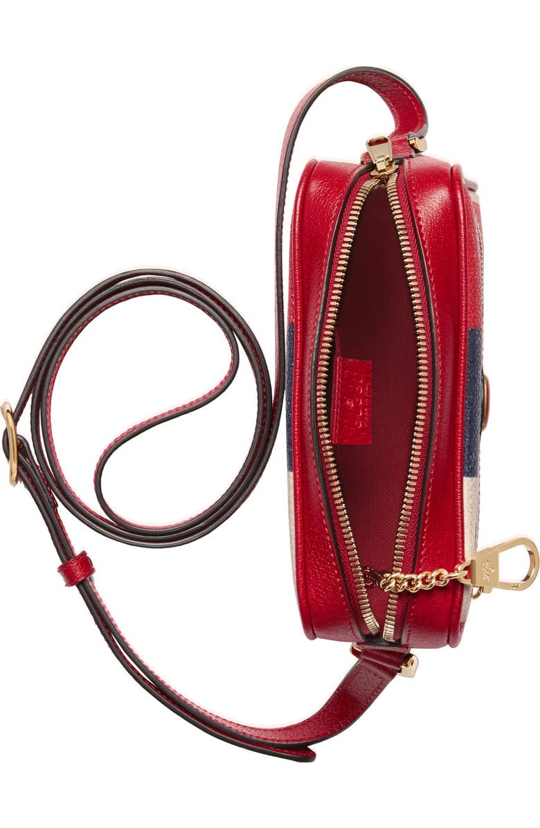 Gucci Ophidia Washed Cotton Stripe Mini Bag, Alternate, color,