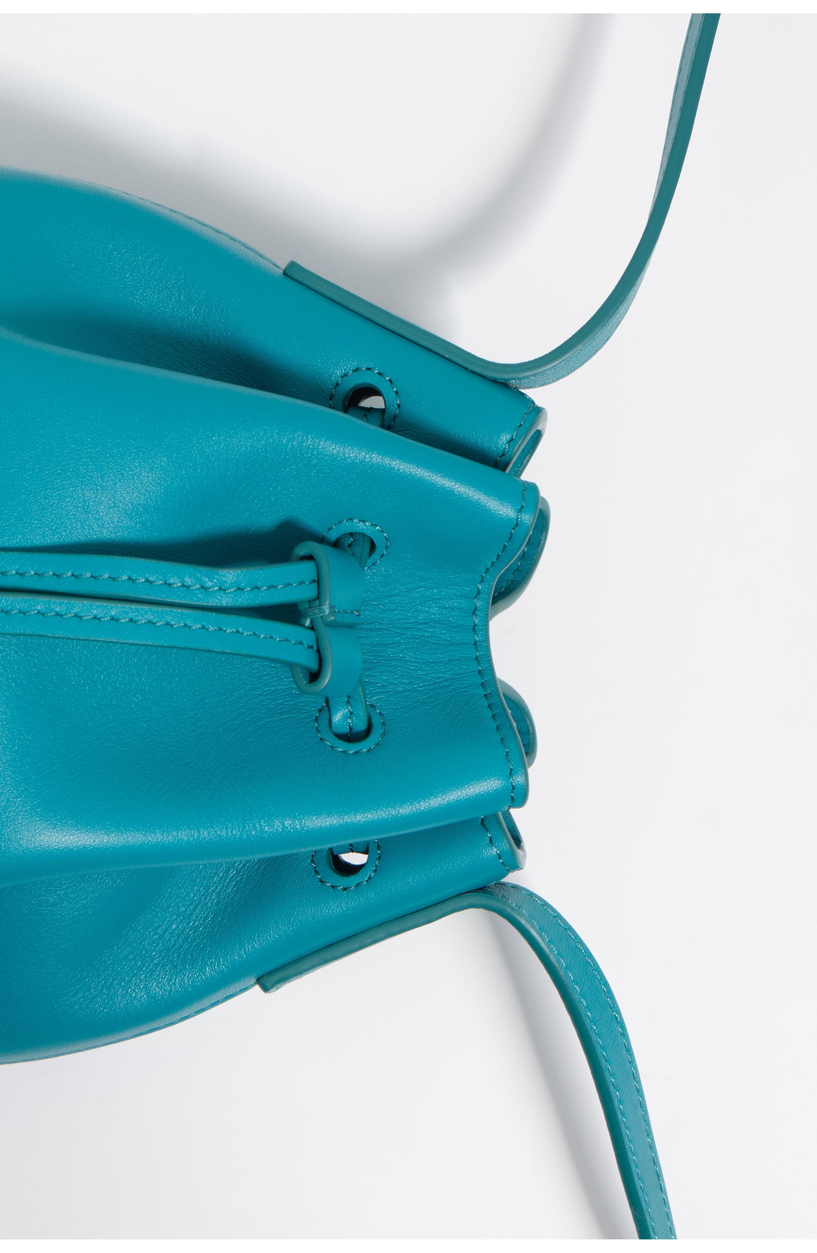 Bimba y Lola Small Leather Bucket Bag, Alternate, color, Tropical Green