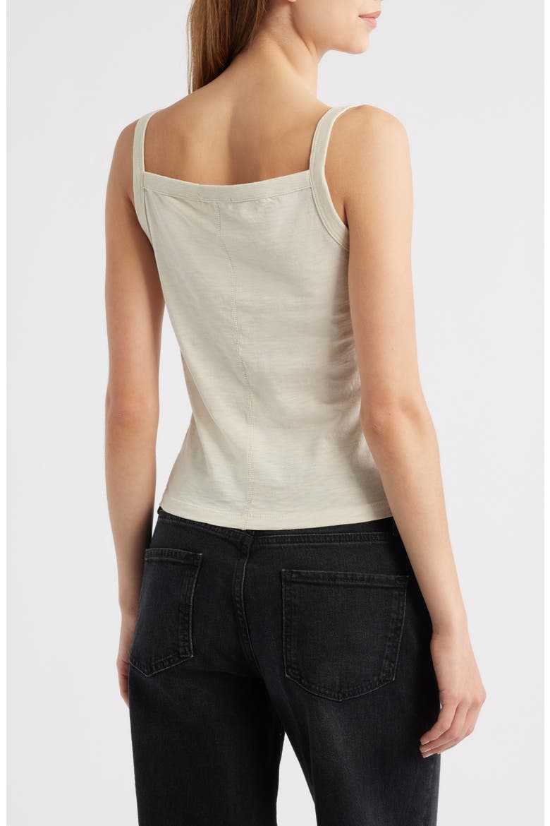 The Slub Cotton Square Neck Tank, Alternate, color, OATMEAL