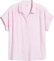 beachlunchlounge Daria Stripe Short Sleeve Button-Up Shirt