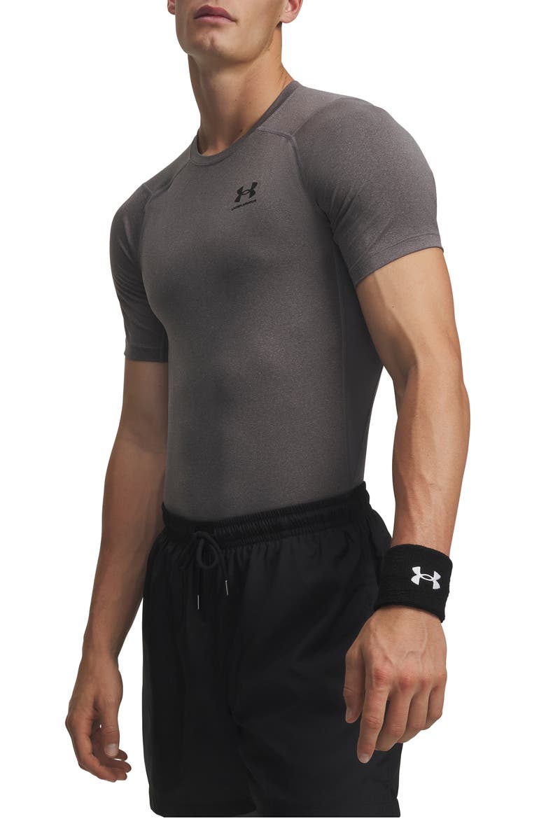 HeatGear® Armour Compression Performance T-Shirt, Main, color, CARBON HEATHER