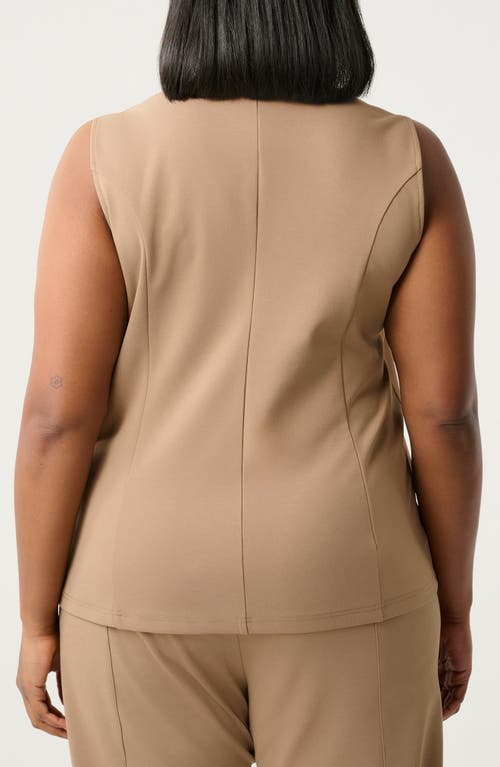 Estelle Mahina Asymmetric Sleeveless Top In Brown