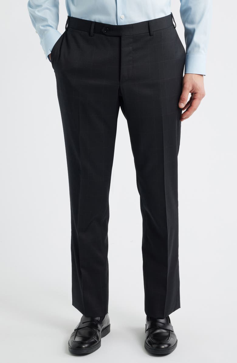 Canali Capri Trim Fit Black Glen Check Wool Suit, Alternate, color, Black