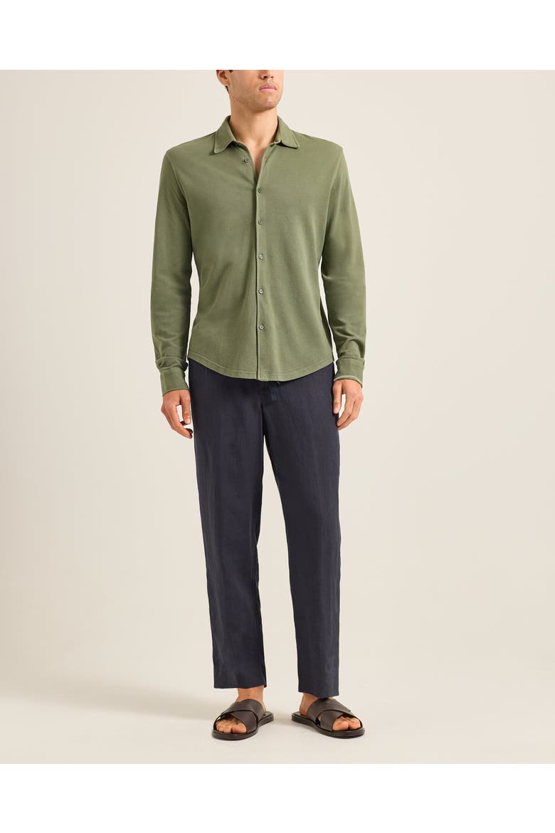Giles Garment Dye Tailored-Fit Shirt, Main, color, Herbal Green