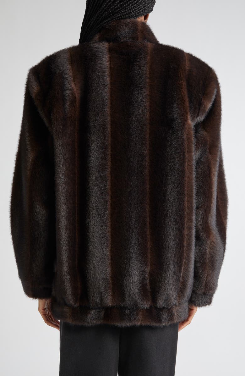 MM6 Maison Margiela Faux Fur Jacket, Alternate, color, Brown