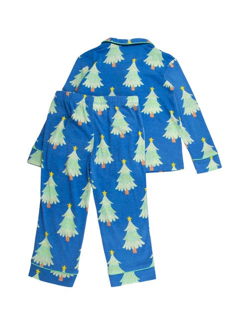 Rufflebutts Gender Inclusive Button Up Pajama Set In Blue