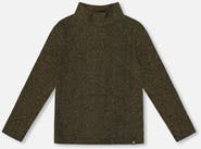 Deux par Deux Shiny Rib Mock Neck Top