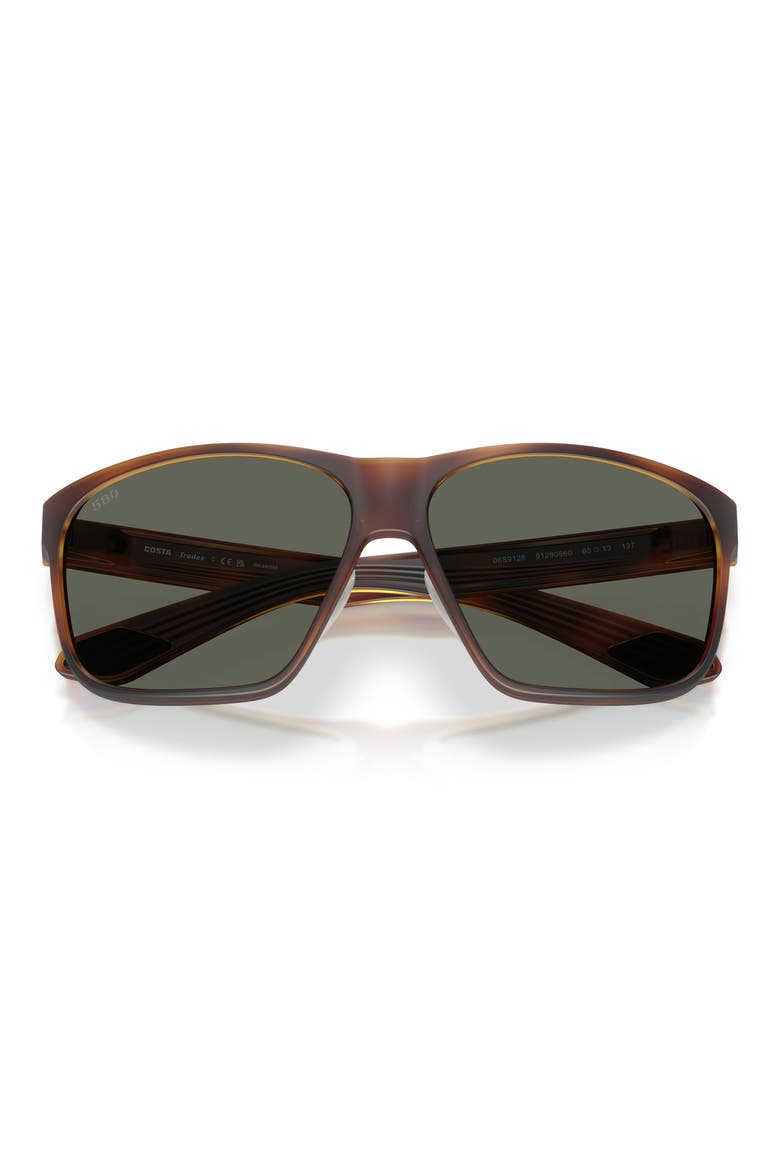 Trades 60mm Polarized Square Sunglasses, Alternate, color, MATTE TORTOISE / GRAY 580G