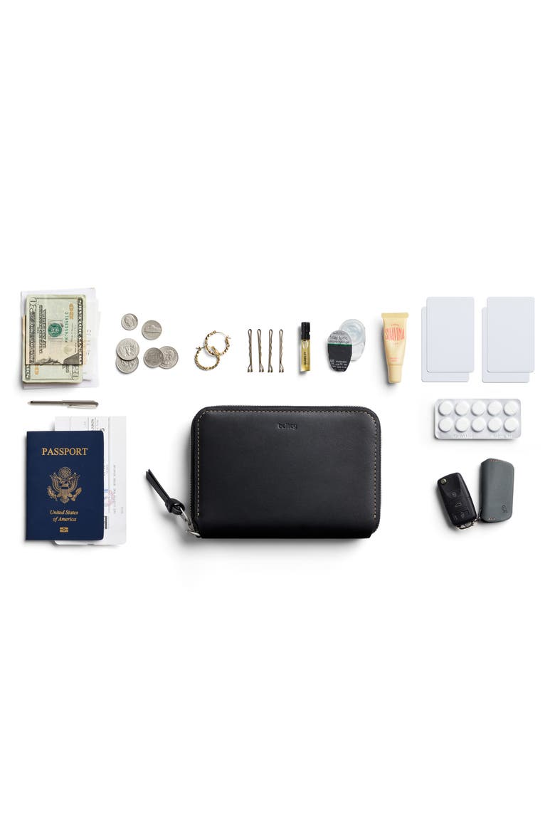 Leather RFID Folio Wallet, Alternate, color, BLACK