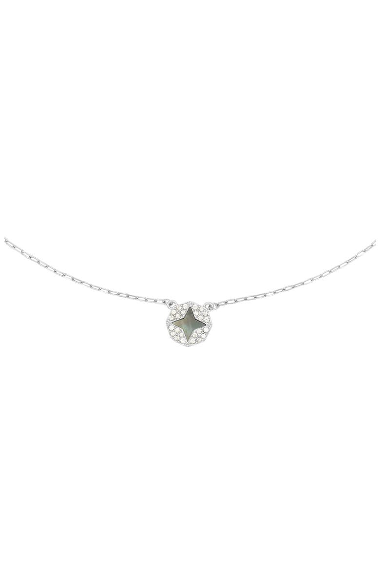Forget Me Not Mother-of-Pearl Pendant Necklace, Alternate, color, TORY SILVER / MOTHER OF PEARL / CRYSTAL