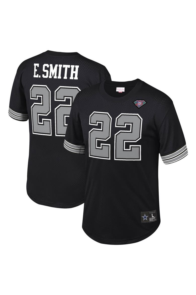 Men's Mitchell & Ness Emmitt Smith Black Dallas Cowboys Retired Player Name & Number Mesh Top, Main, color, Black