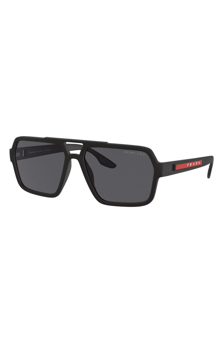 PRADA SPORT 59mm Rectangle Sunglasses, Alternate, color,