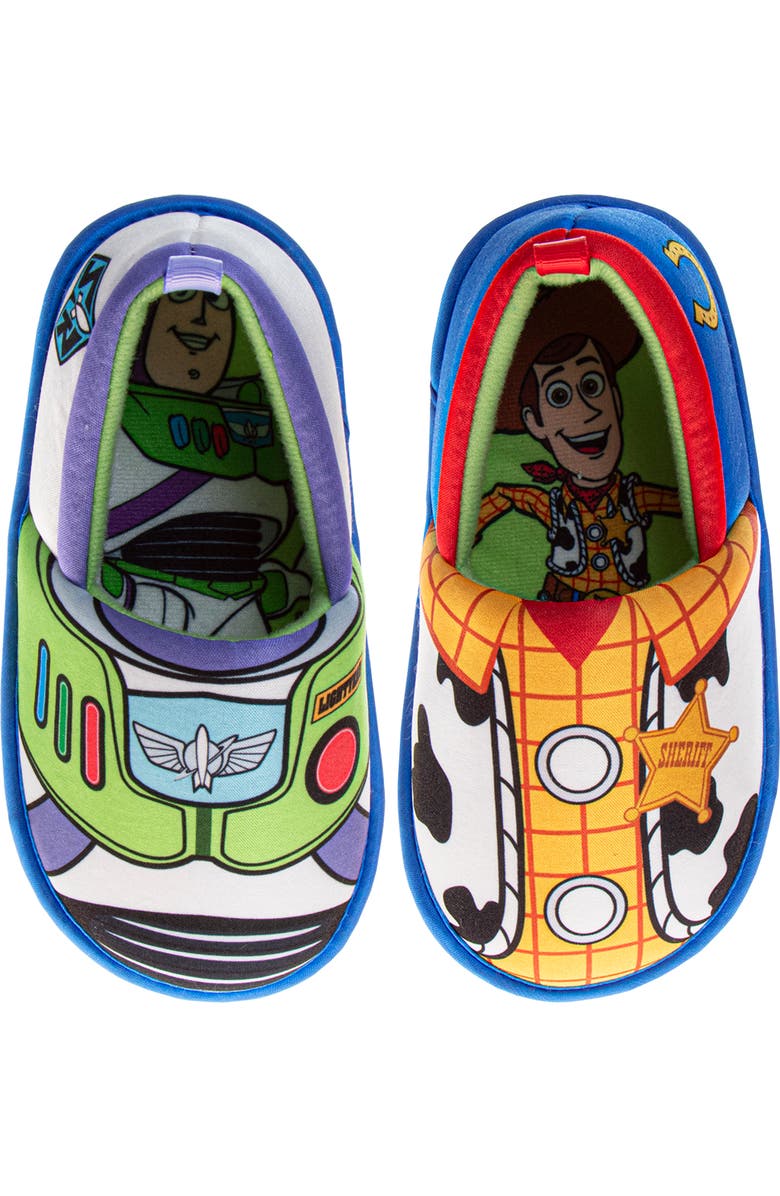 Disney Toy Story Woody & Buzz Slippers, Main, color, Red/Blue