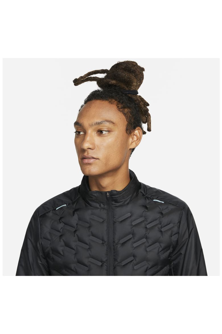 Therma-FIT Quilted Running Jacket, Alternate, color, BLACK