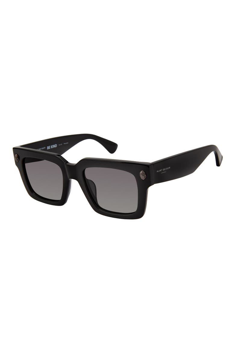 50mm Square Sunglasses, Alternate, color, BLACK/ SMOKE GREY