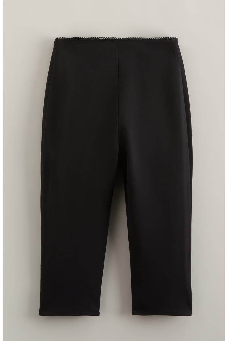Kids' Ponte Knit Capri Pants, Alternate, color, BLACK