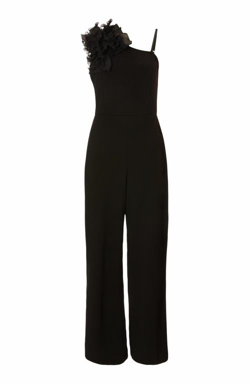 Quiz Scuba Crepe Asymmetric Jumpsuit In Black