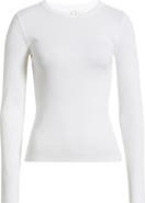 Nordstrom Ribbed Crewneck Long Sleeve T-Shirt
