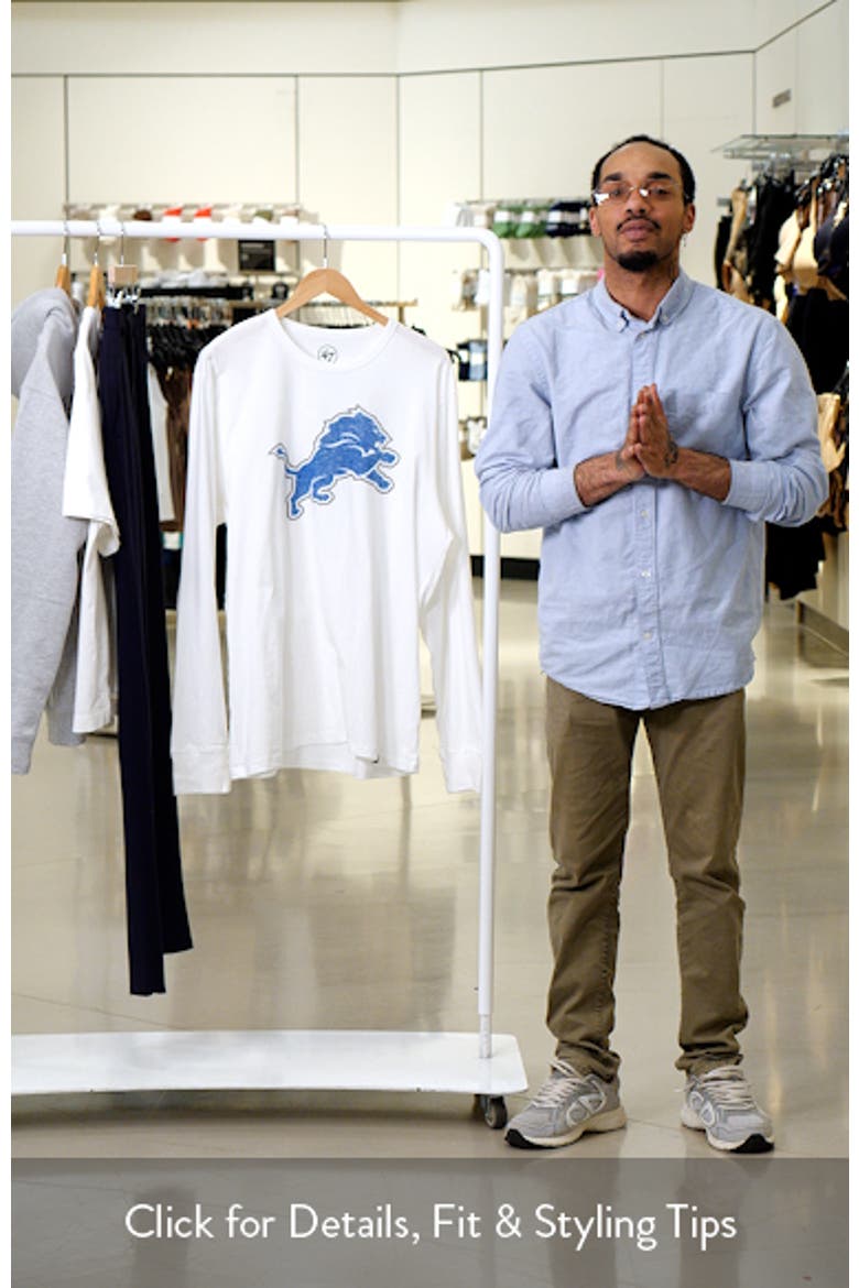 Men's '47 White Detroit Lions Premier Franklin Long Sleeve T-Shirt video
