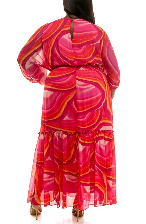 Taylor Dresses Three-quarter Sleeve Maxi Dress