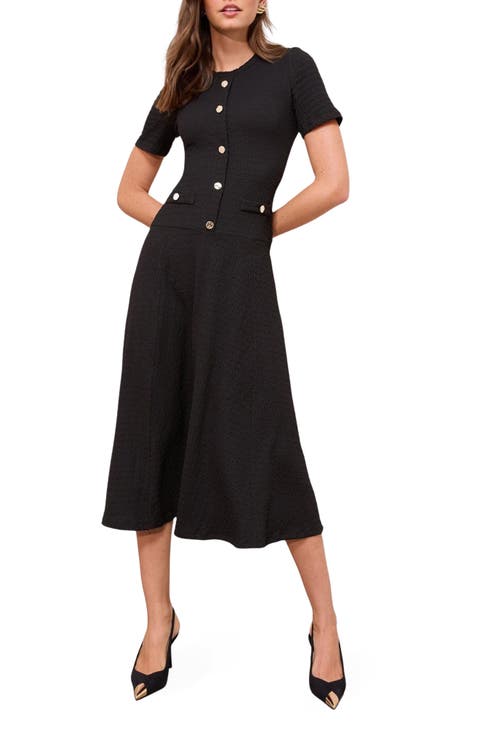 Textured Jersey Drop Waist Dress